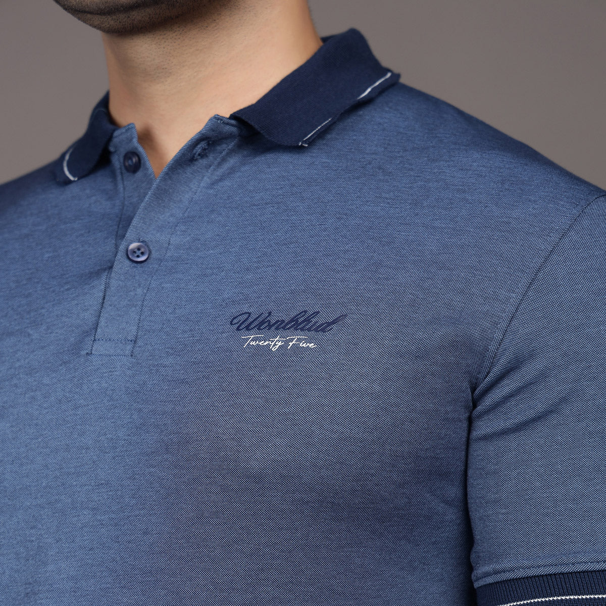 DENIM HORSE PRINT POLO T-SHIRT