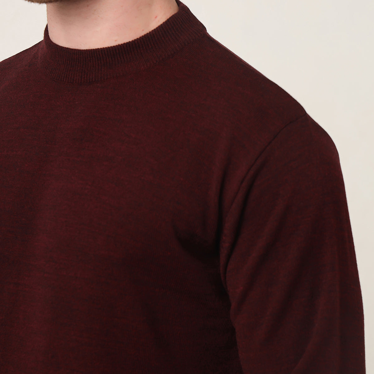 WINE KNITTED ROUND NECK