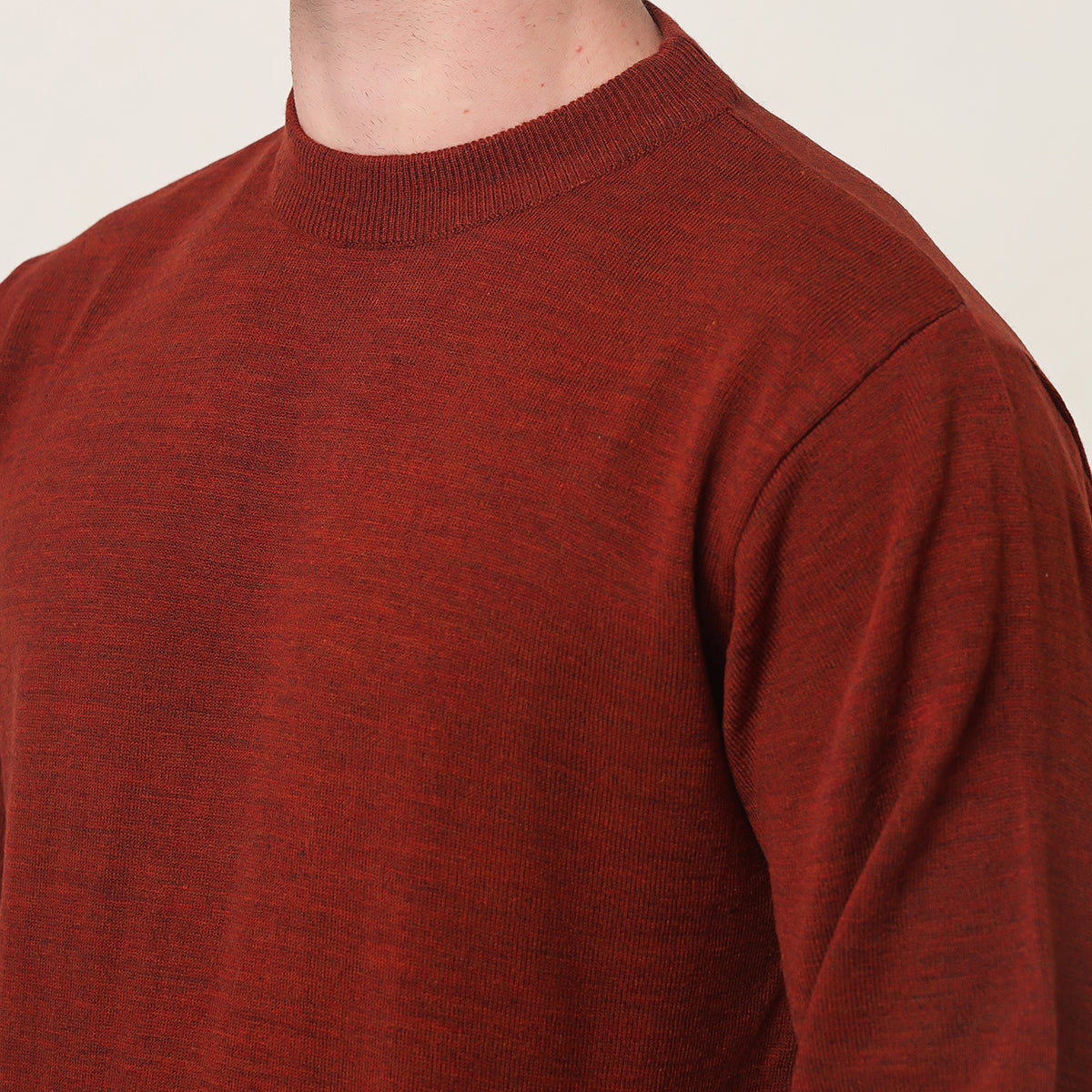 RUST KNITTED ROUND NECK