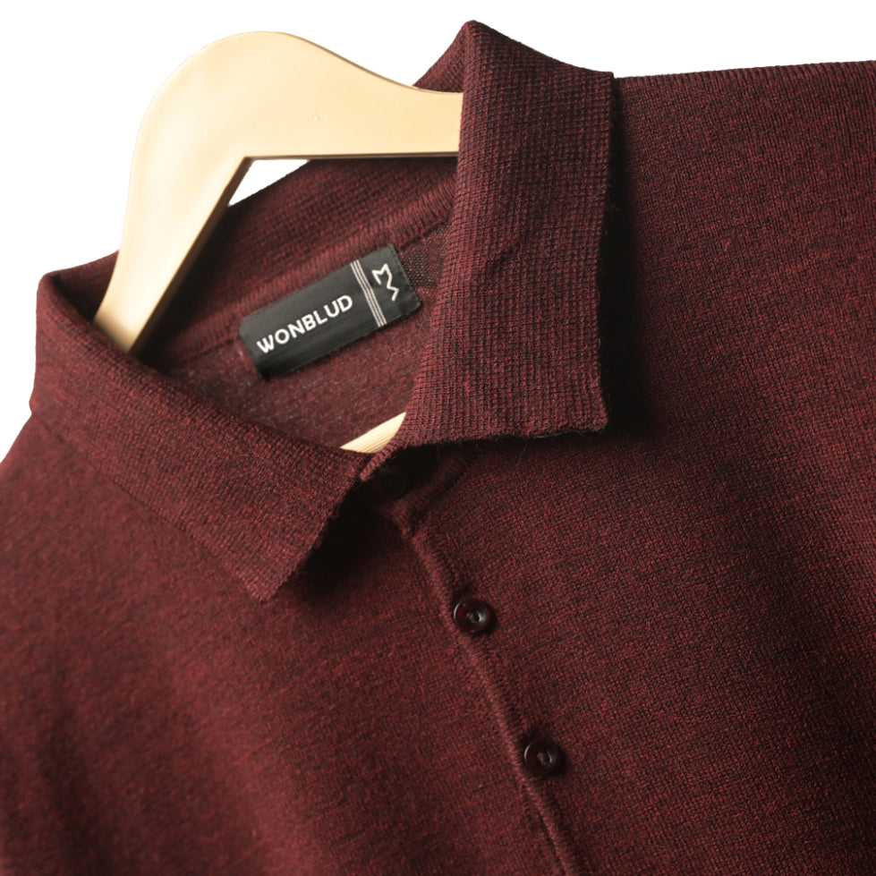MAROON COTTON KNIT PULLOVER