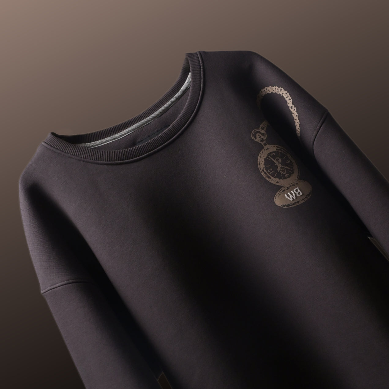 DARK GREY CLOCK SWEATSHIRT
