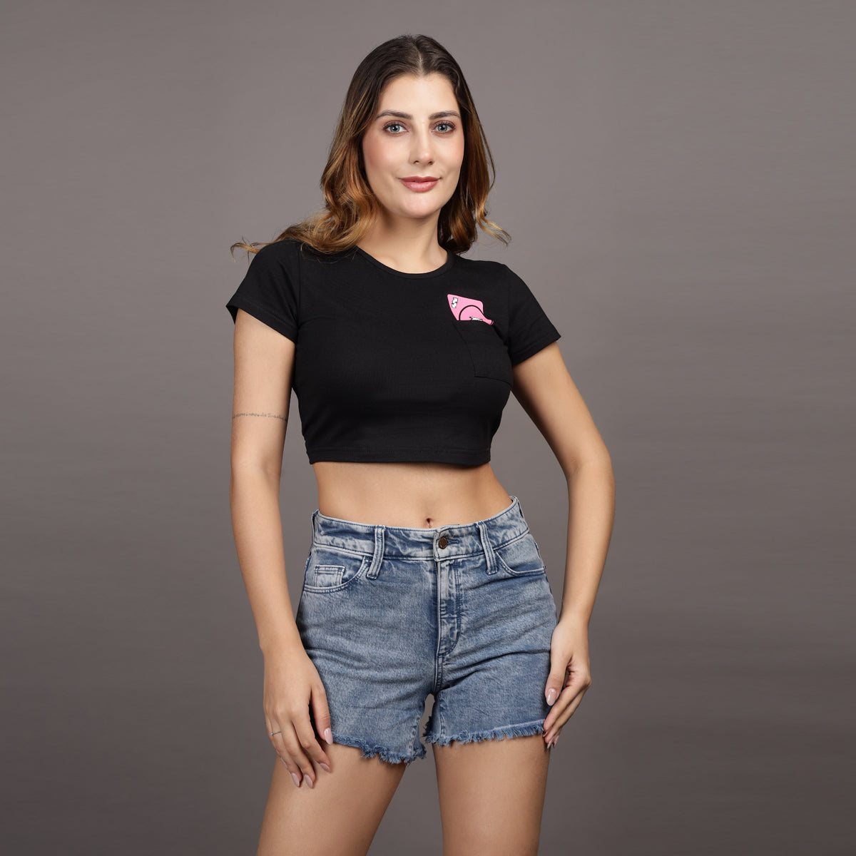 PINK UNO-REVERSE CROP TEE