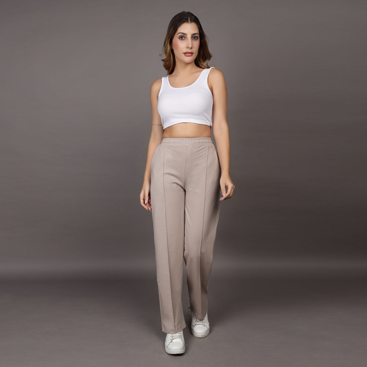 BEIGE LOUNGE FIT PANTS (UNISEX)