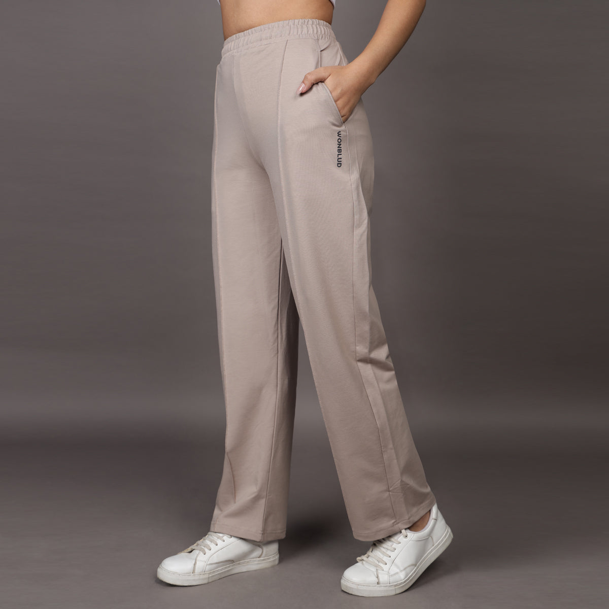 BEIGE LOUNGE FIT PANTS (UNISEX)