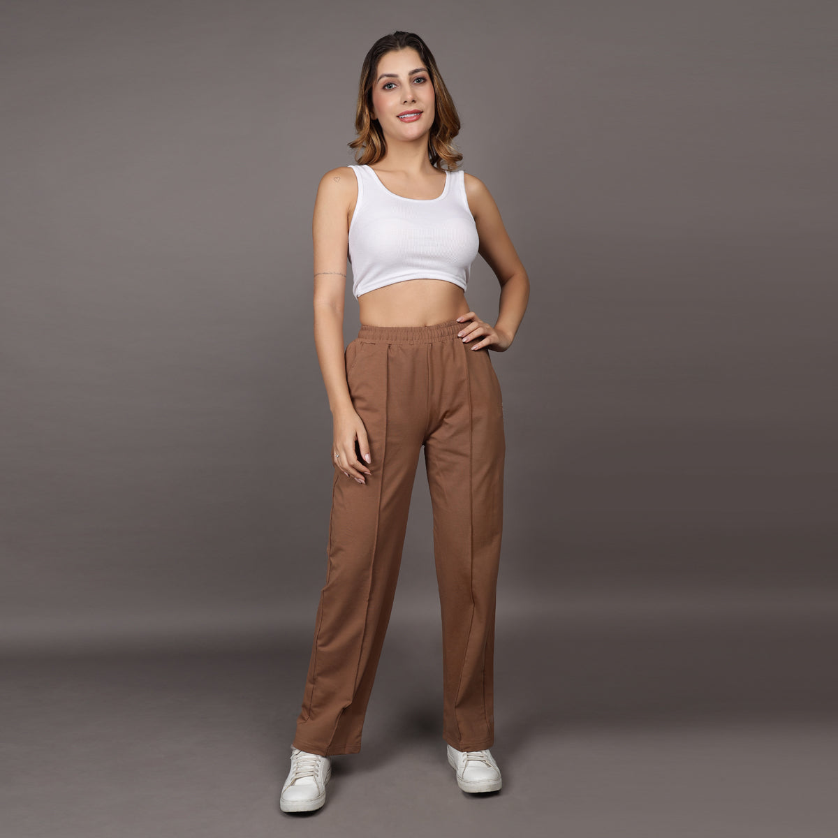 BROWN LOUNGE FIT PANTS (UNISEX)