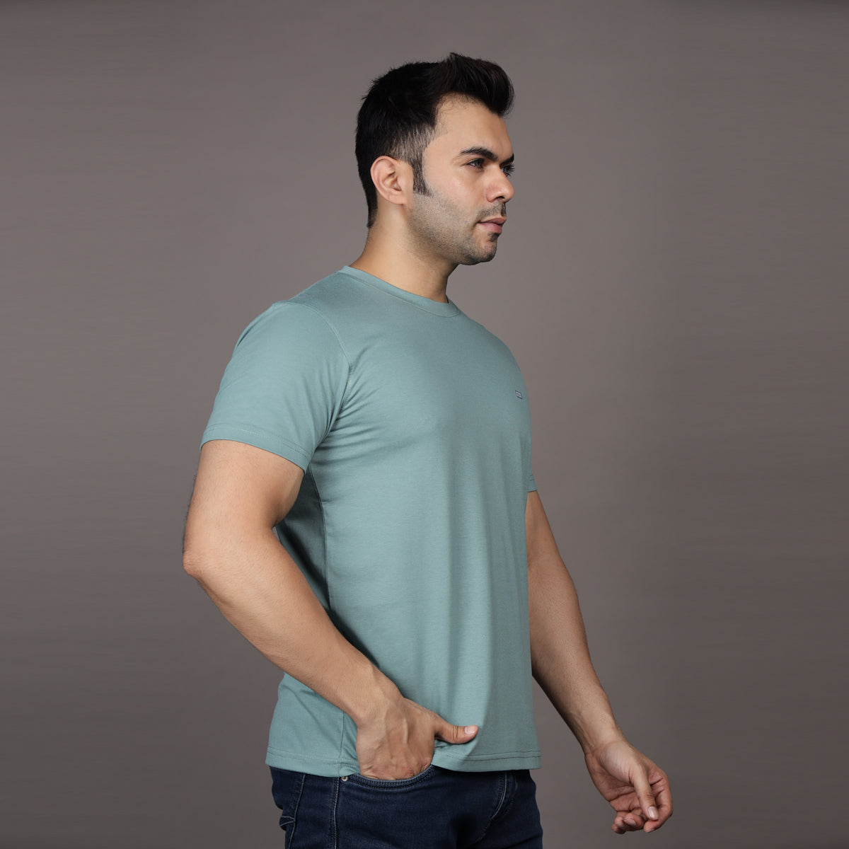 TEAL BLUE ESSENTIAL T-SHIRT