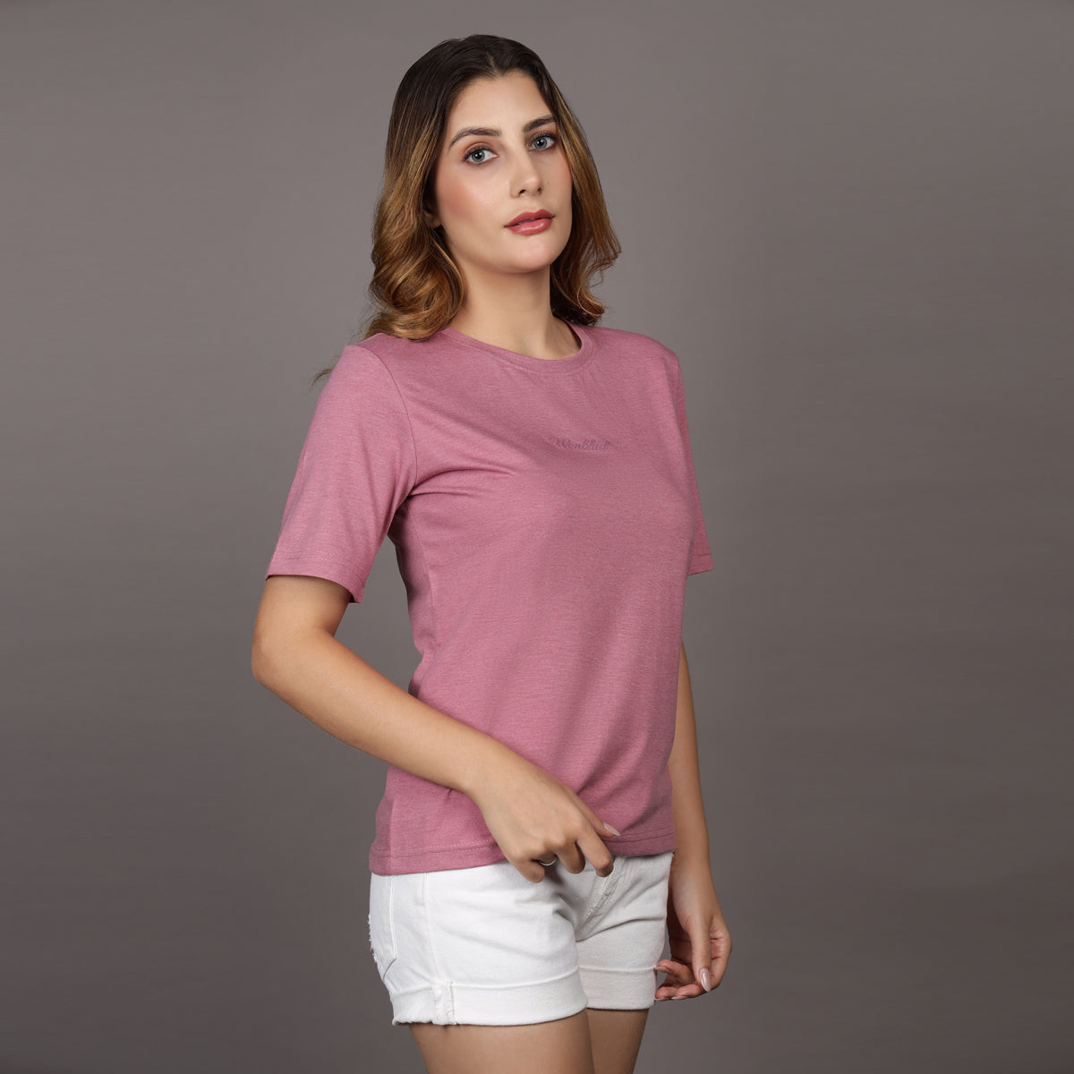 PINK MELANGE CROWN BRUISES T-SHIRT