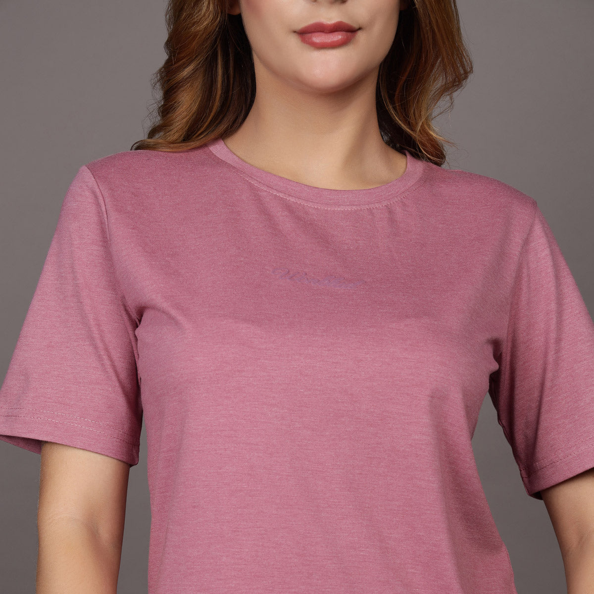 PINK MELANGE CROWN BRUISES T-SHIRT