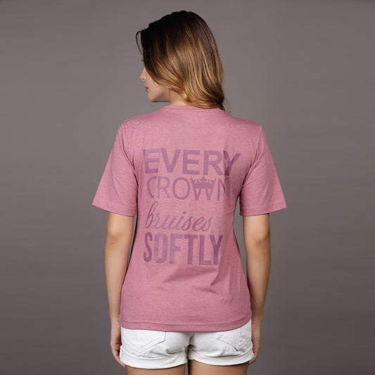 PINK MELANGE CROWN BRUISES T-SHIRT