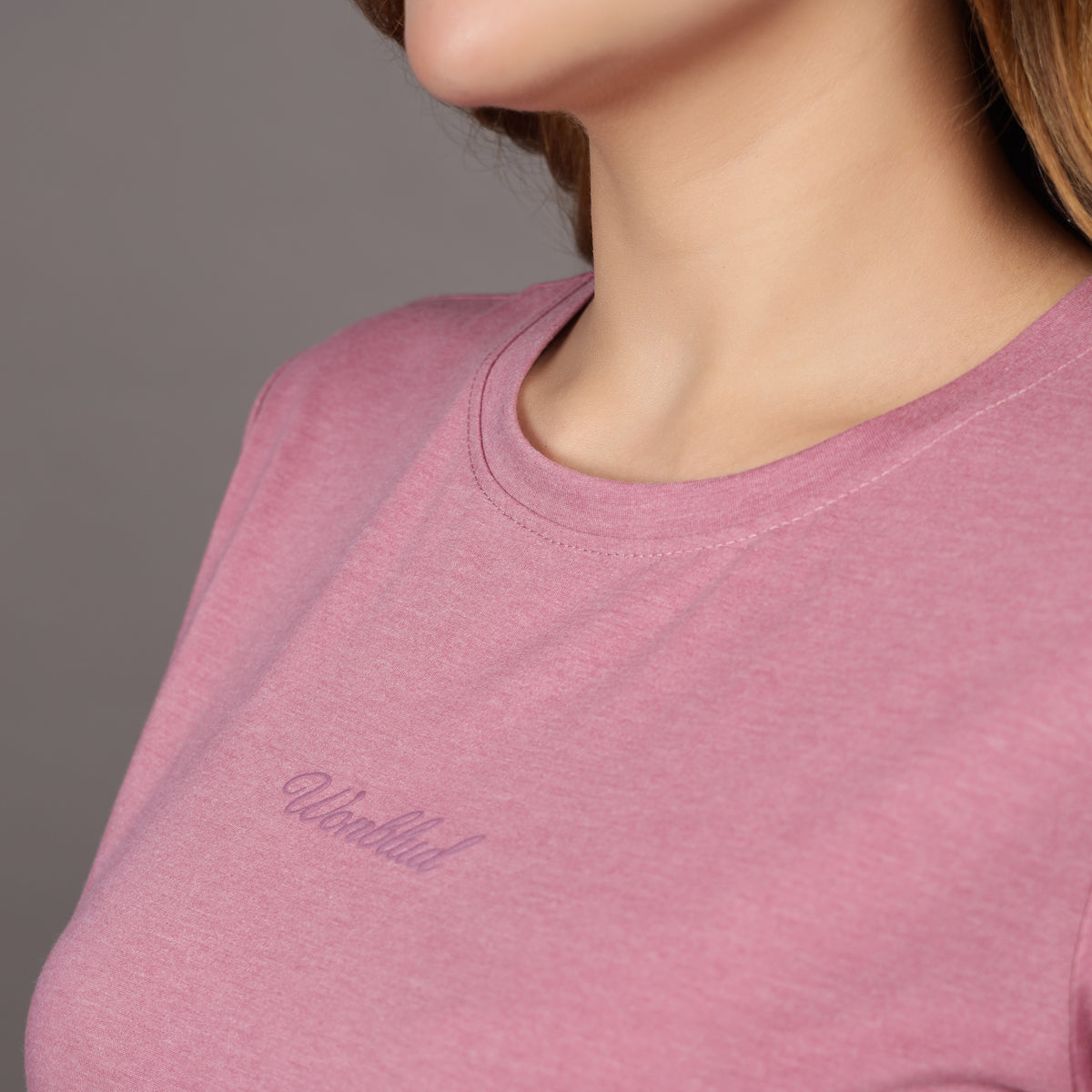 PINK MELANGE CROWN BRUISES T-SHIRT