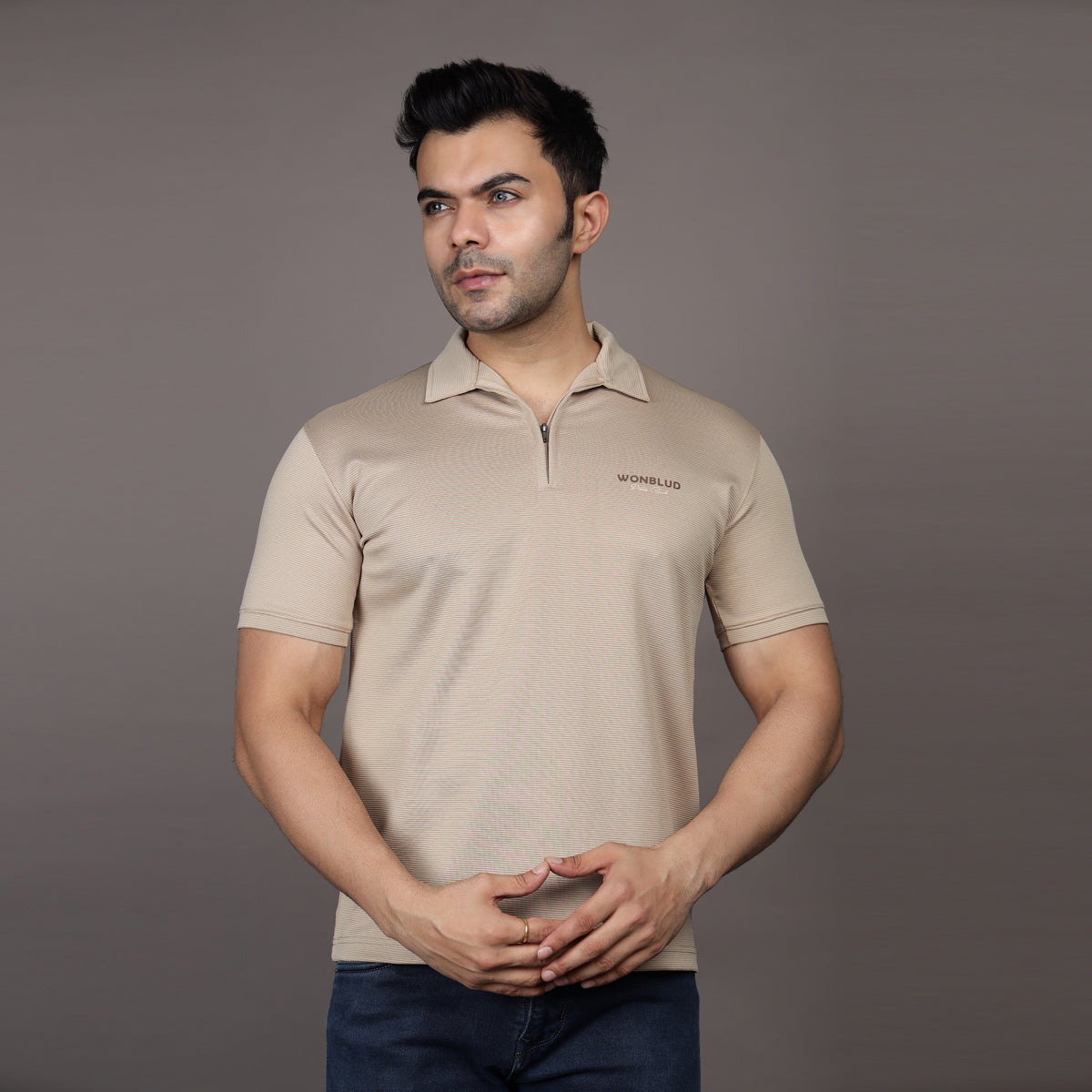 BEIGE POLO CLUB T-SHIRT