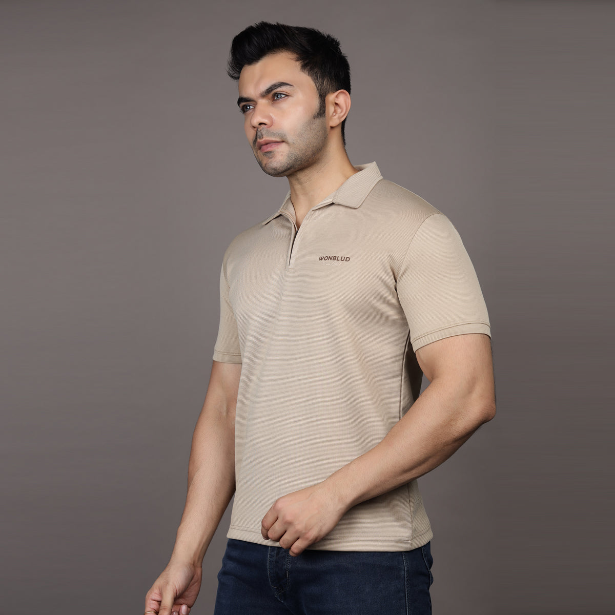 BEIGE POLO CLUB T-SHIRT
