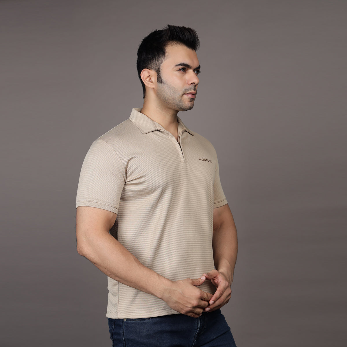 BEIGE POLO CLUB T-SHIRT