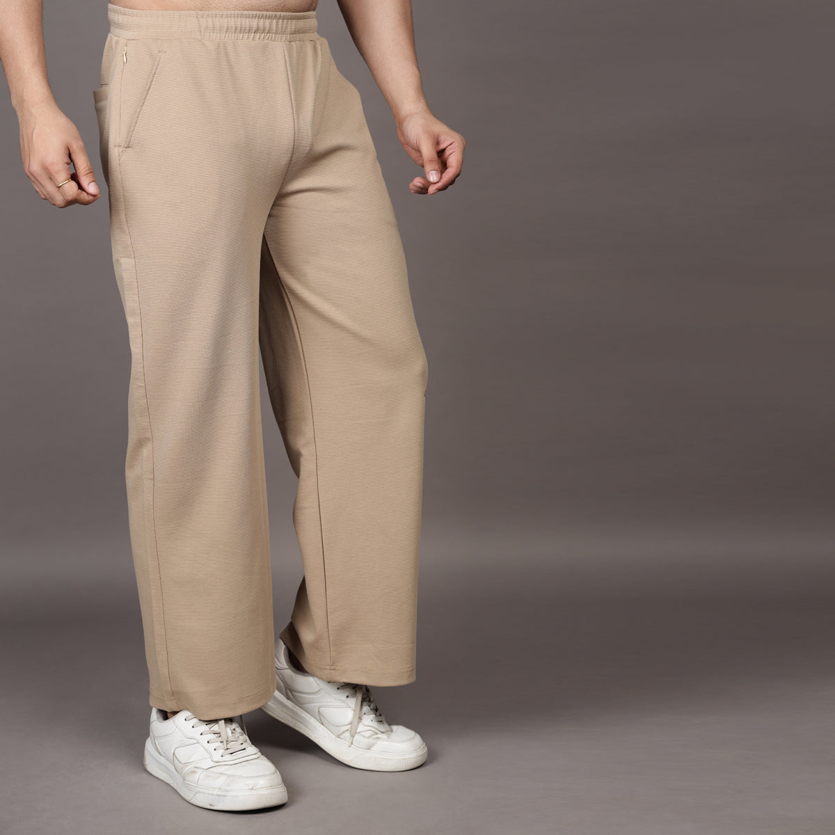 BEIGE LOOSE FIT PANTS (UNISEX)