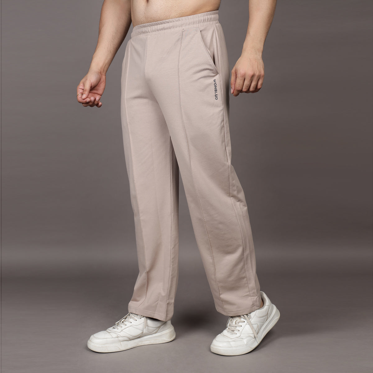BEIGE LOUNGE FIT PANTS (UNISEX)