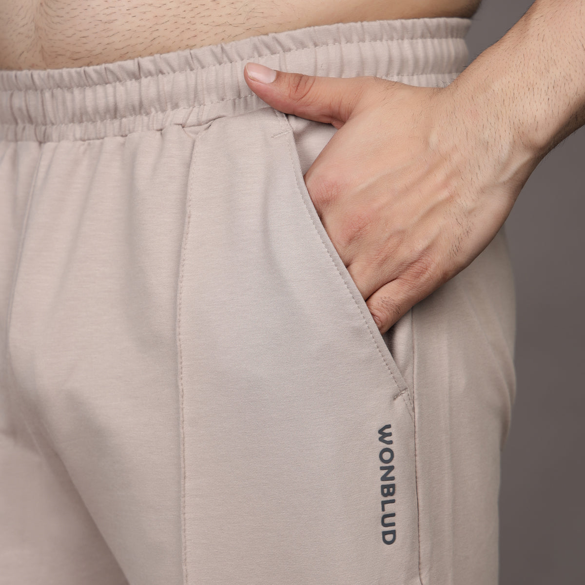 BEIGE LOUNGE FIT PANTS (UNISEX)