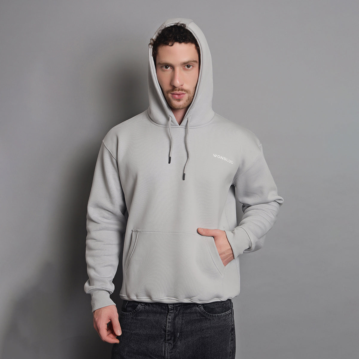 SILVER GREY CLASSIC UNISEX OVERSIZED HOODIE