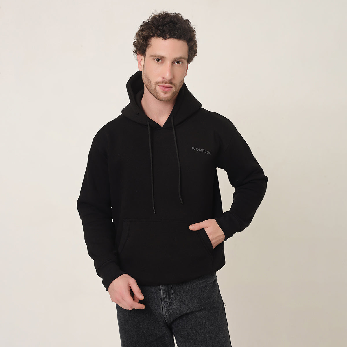 BLACK CLASSIC UNISEX OVERSIZED HOODIE