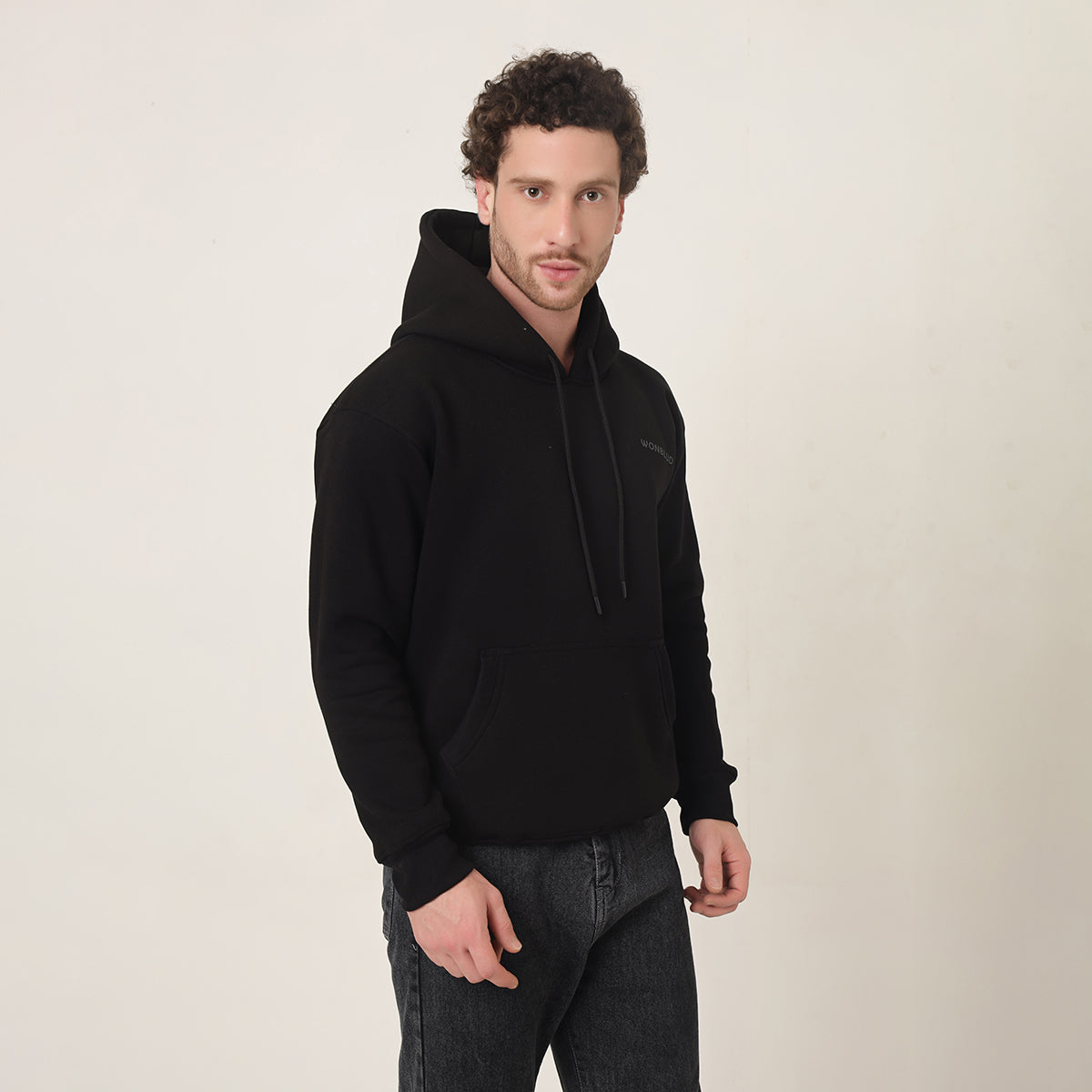BLACK CLASSIC UNISEX OVERSIZED HOODIE