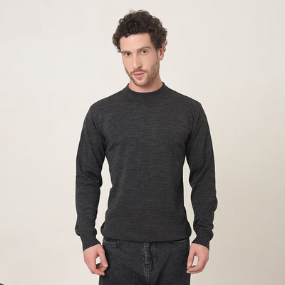 STONE GREY KNITTED ROUND NECK