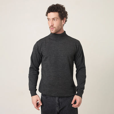 STONE GREY KNITTED T-NECK