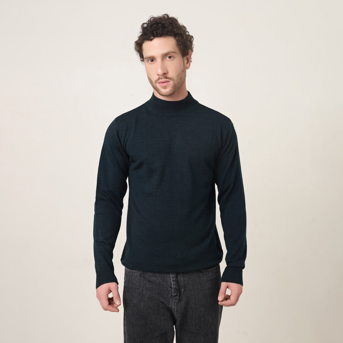 DEEP PETROL BLUE T-NECK