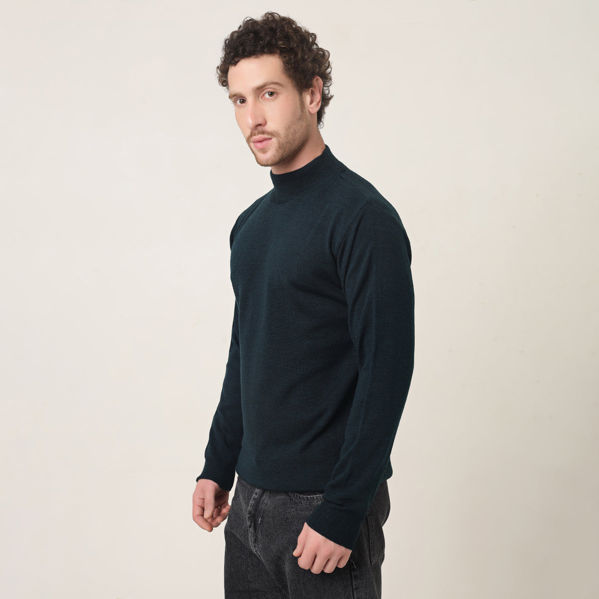 DEEP PETROL BLUE T-NECK