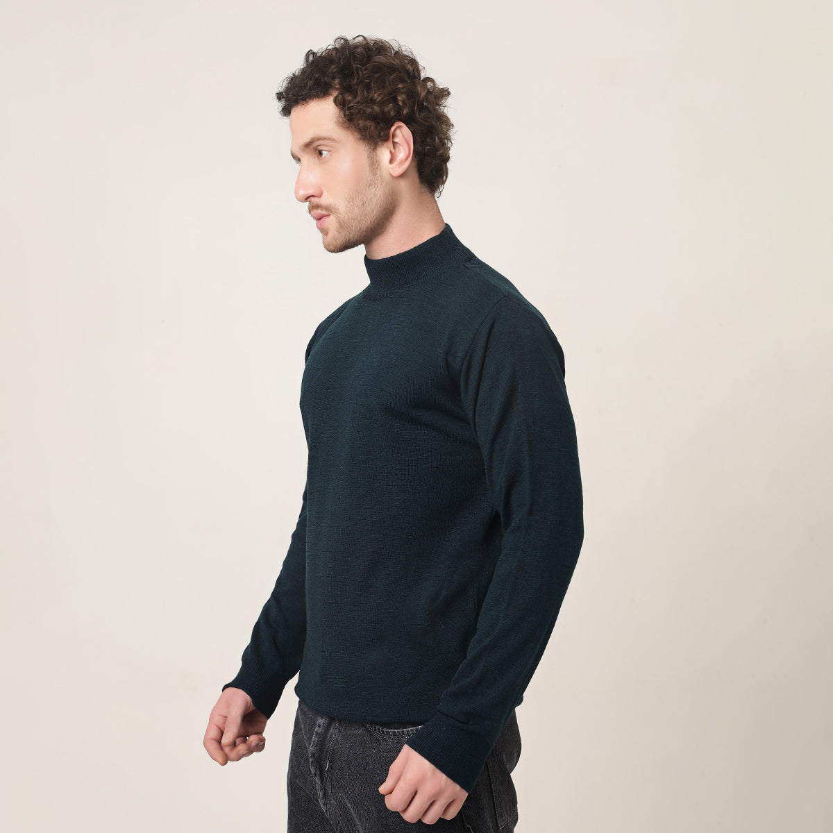 DEEP PETROL BLUE T-NECK