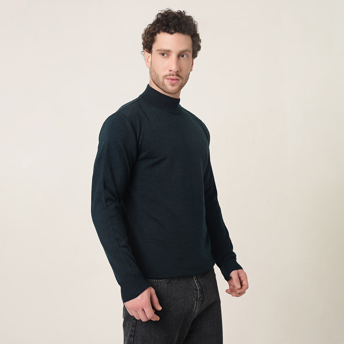 DEEP PETROL BLUE T-NECK