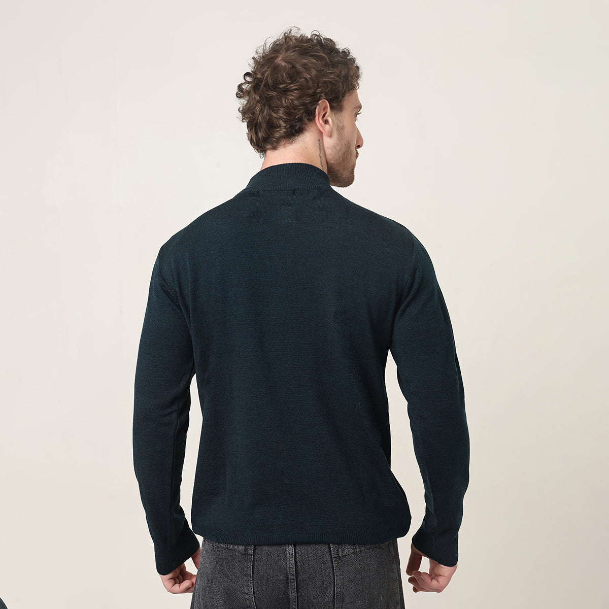 DEEP PETROL BLUE T-NECK