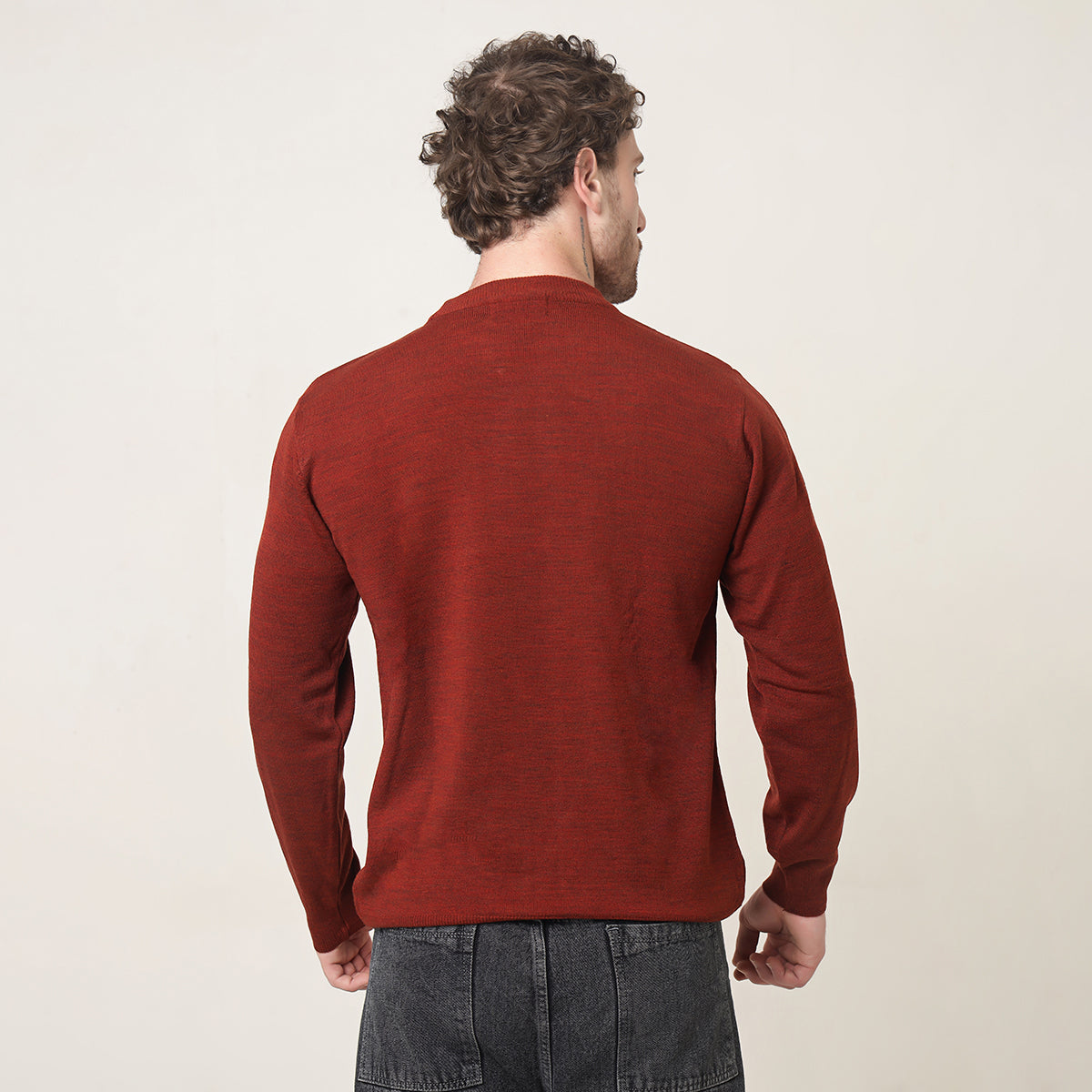 RUST KNITTED ROUND NECK