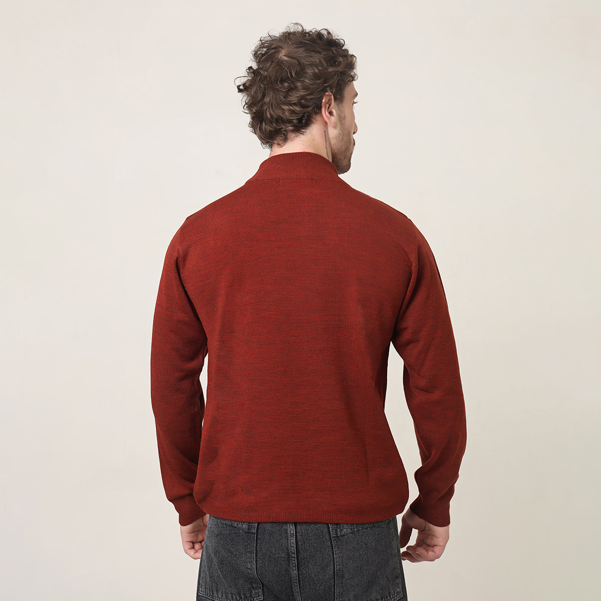 RUST KNITTED T-NECK