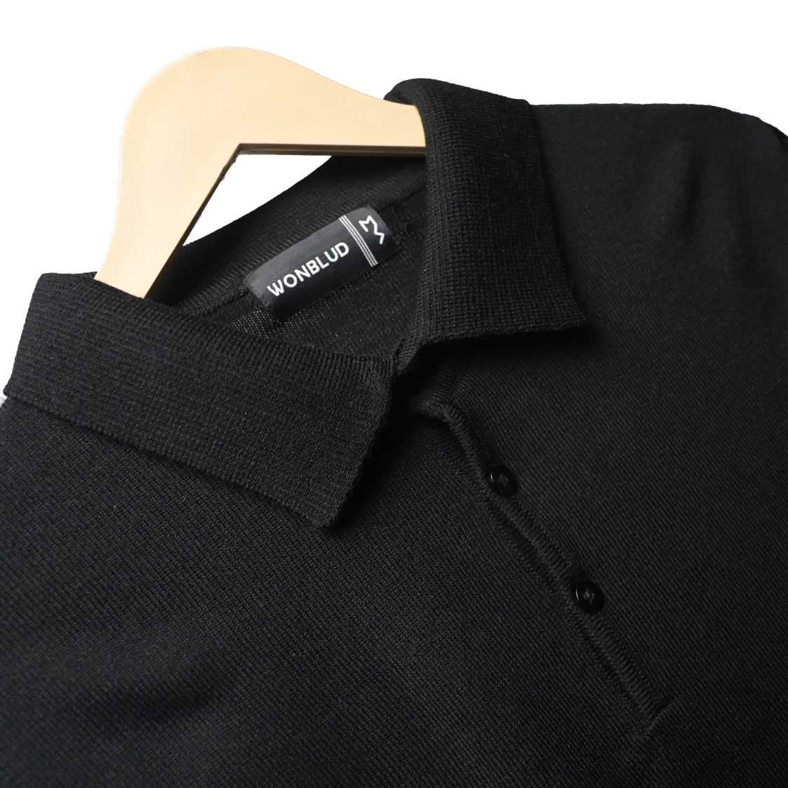 BLACK COTTON KNIT PULLOVER