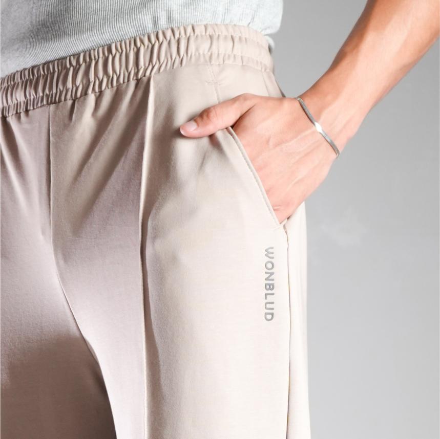 BEIGE LOUNGE FIT PANTS (UNISEX)