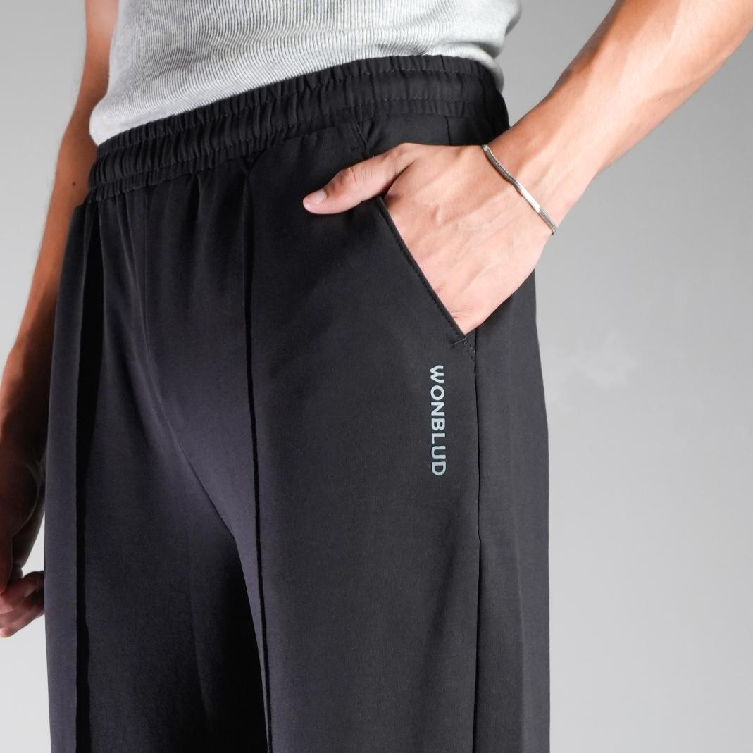 BLACK LOUNGE FIT PANTS (UNISEX)