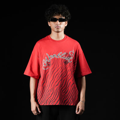 RED TIGER STRIPED TSHIRT