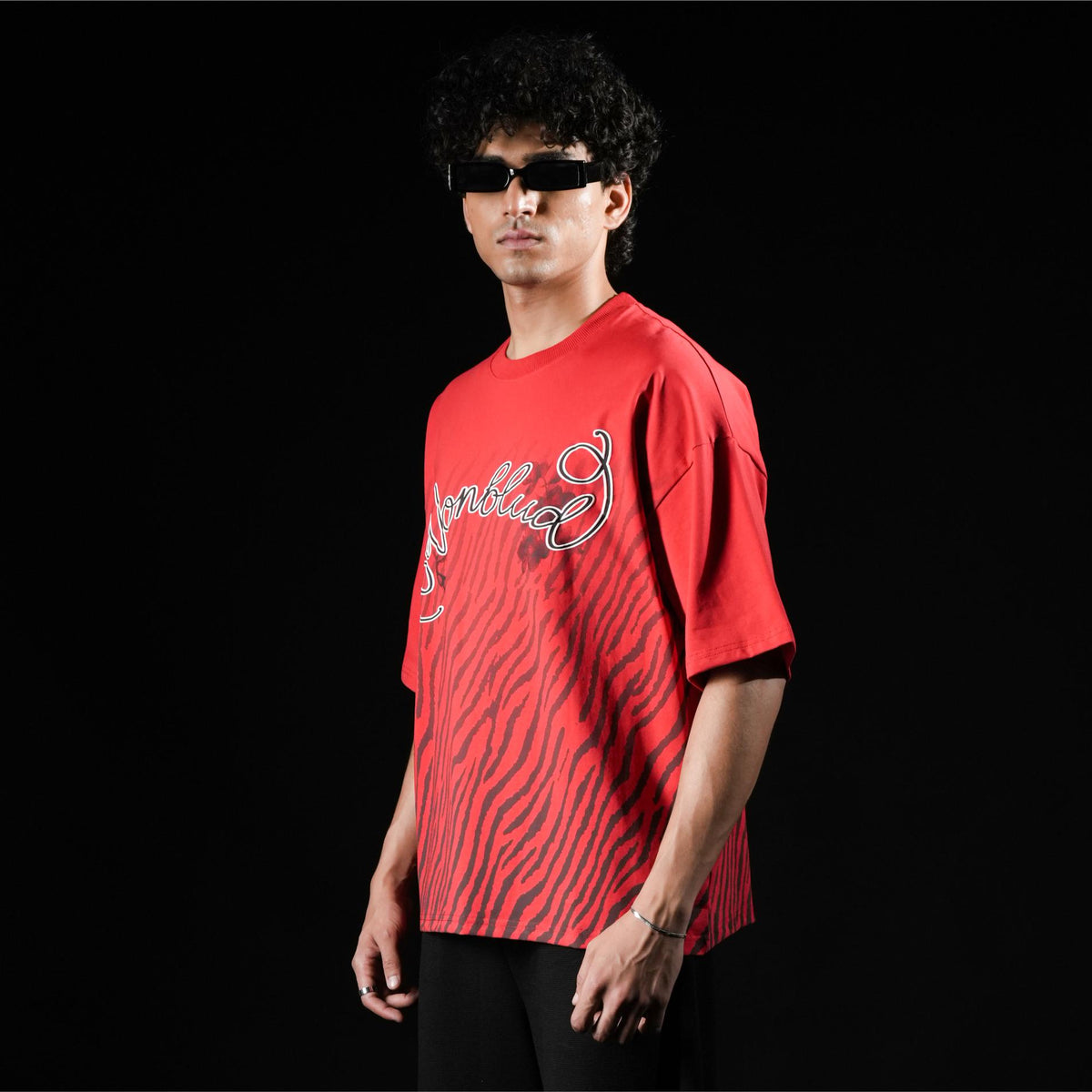 RED TIGER STRIPED TSHIRT