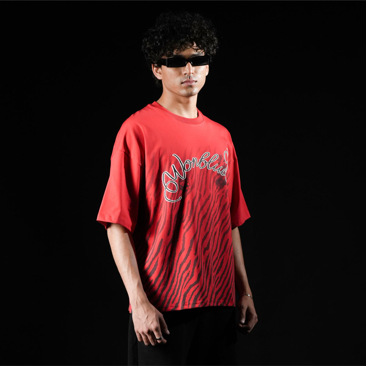 RED TIGER STRIPED TSHIRT