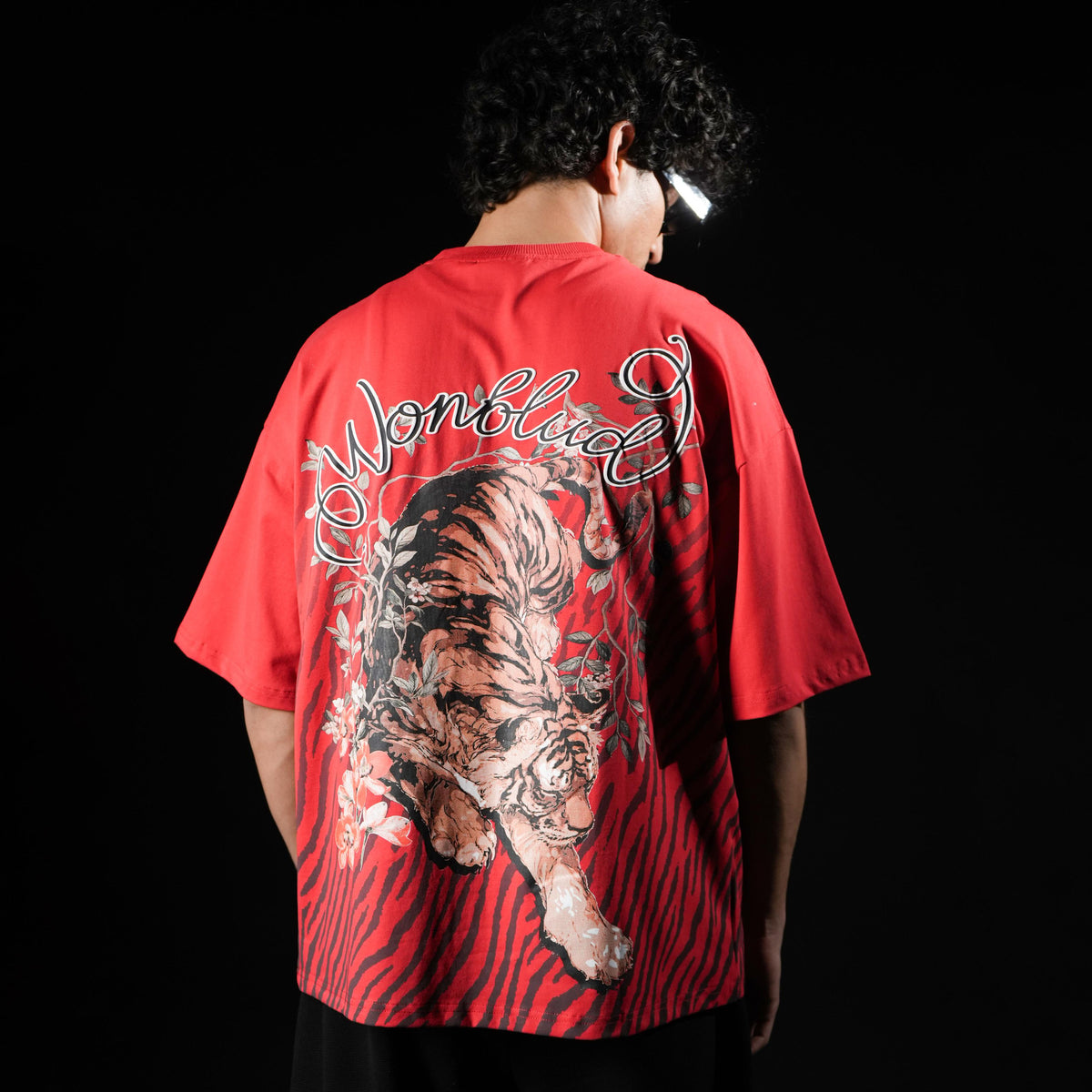 RED TIGER STRIPED TSHIRT