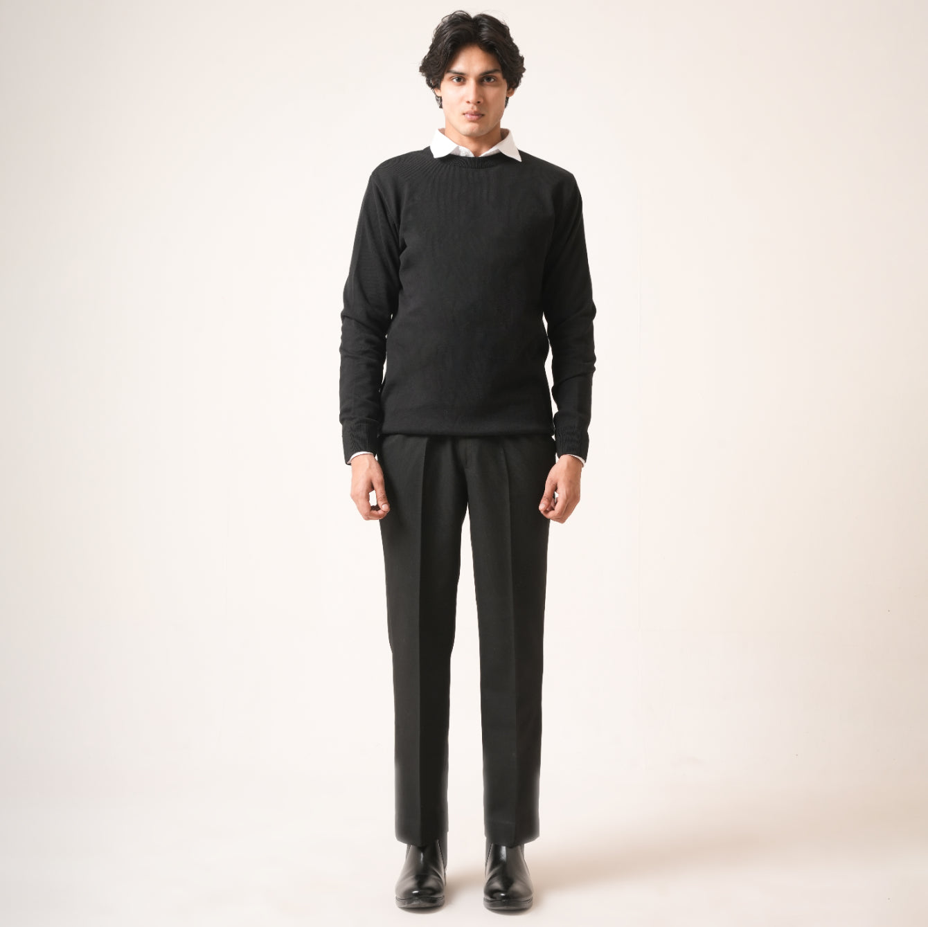 BLACK COTTON PULLOVER