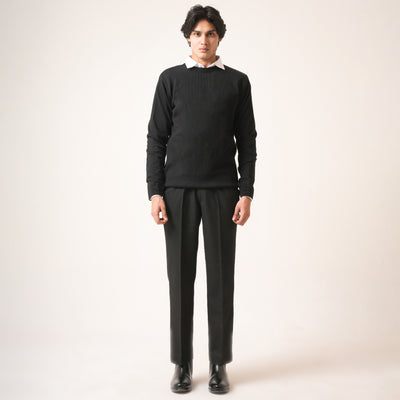 BLACK COTTON PULLOVER
