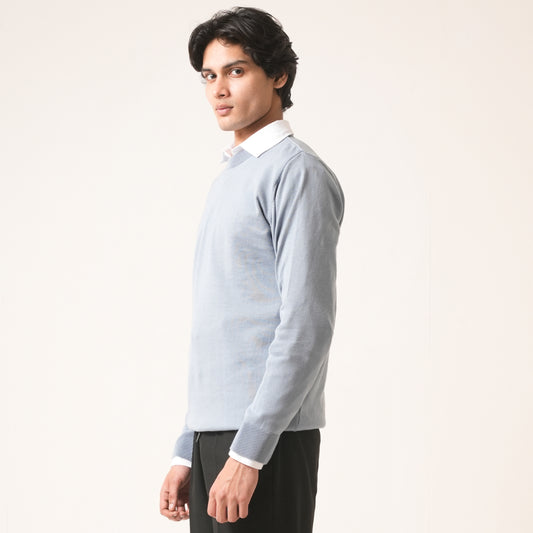 SKY BLUE COTTON PULLOVER