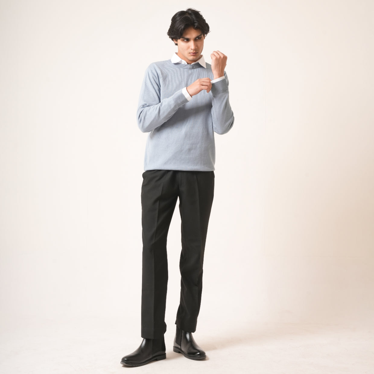 SKY BLUE COTTON PULLOVER
