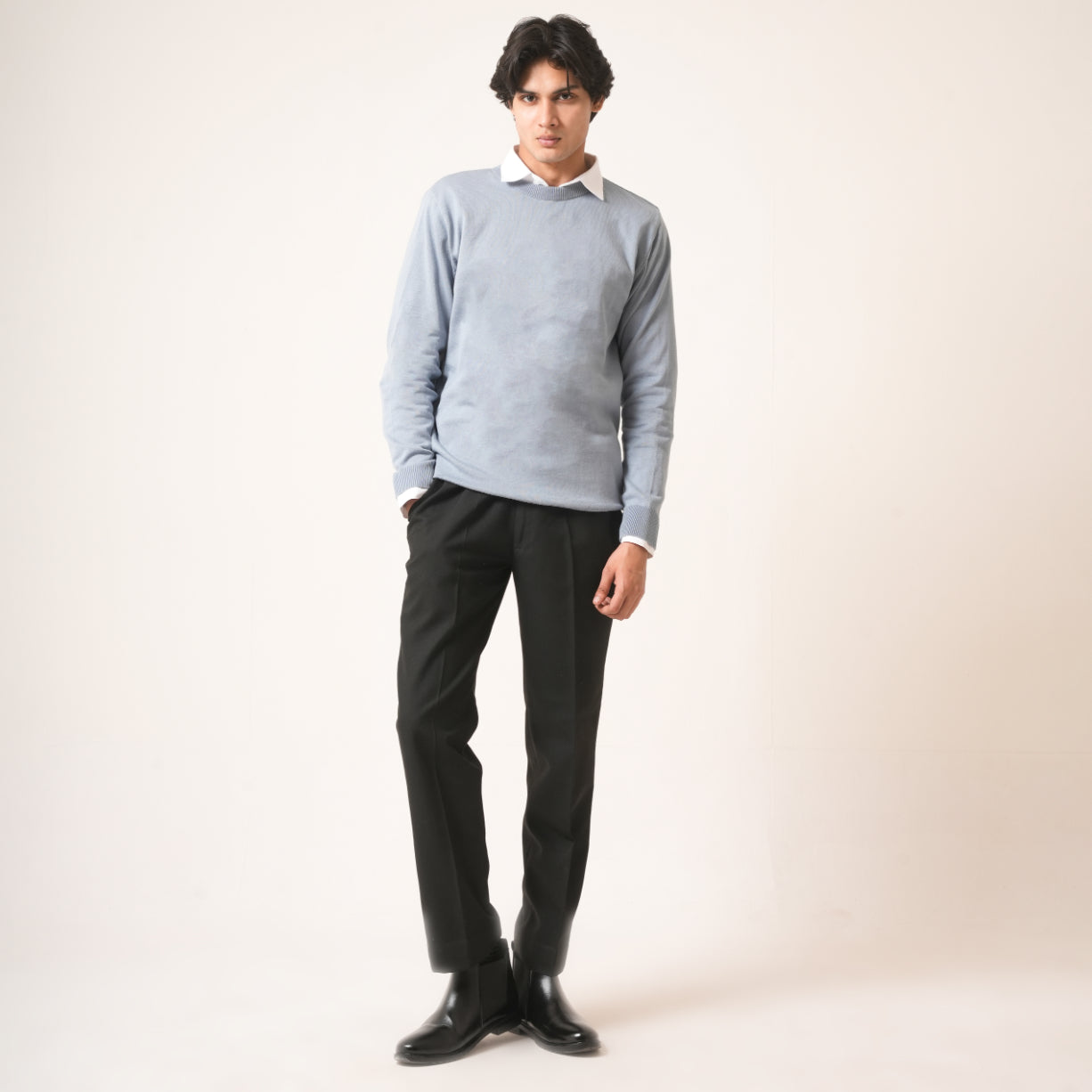 SKY BLUE COTTON PULLOVER
