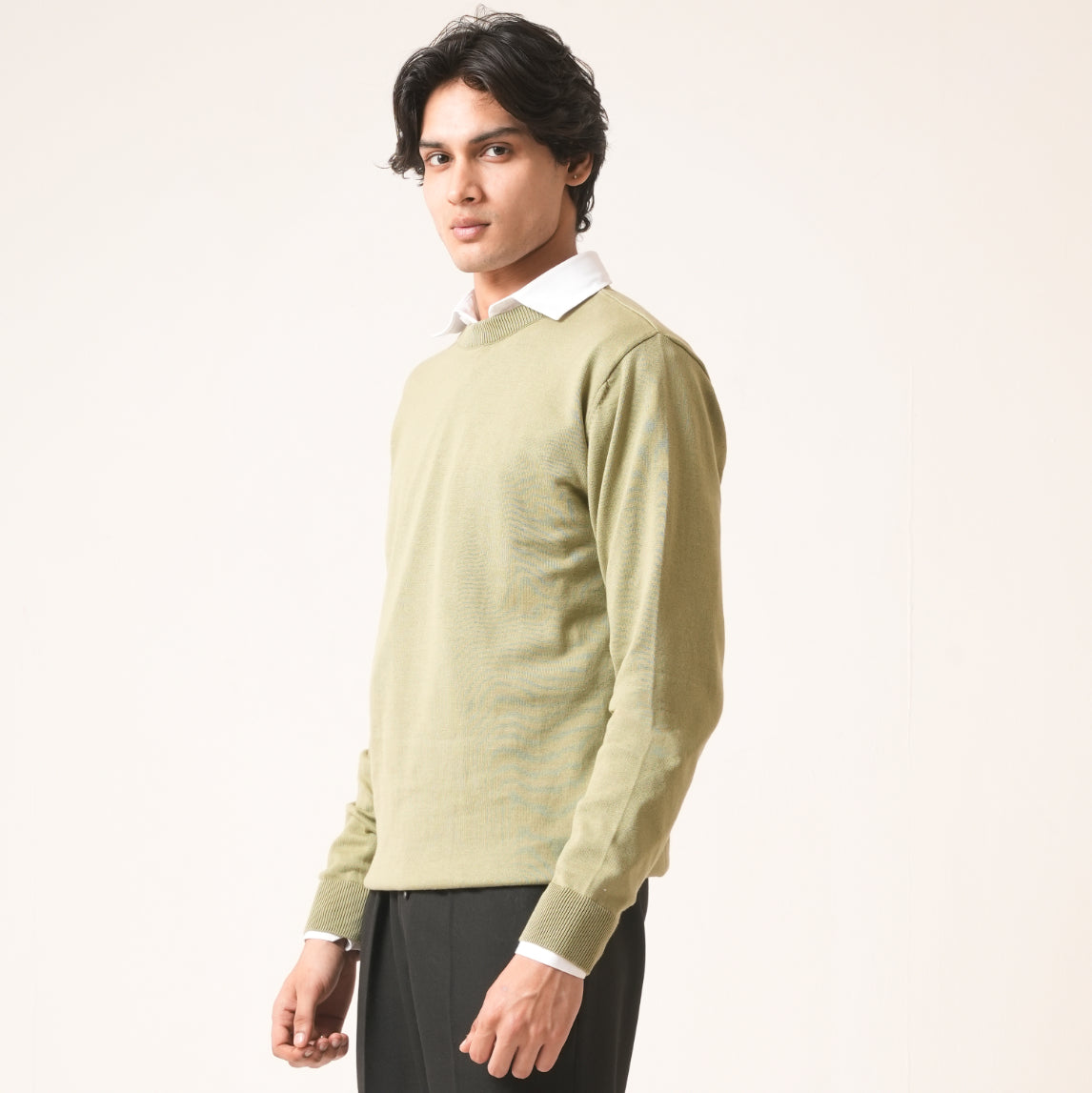 PISTACHIO COTTON PULLOVER