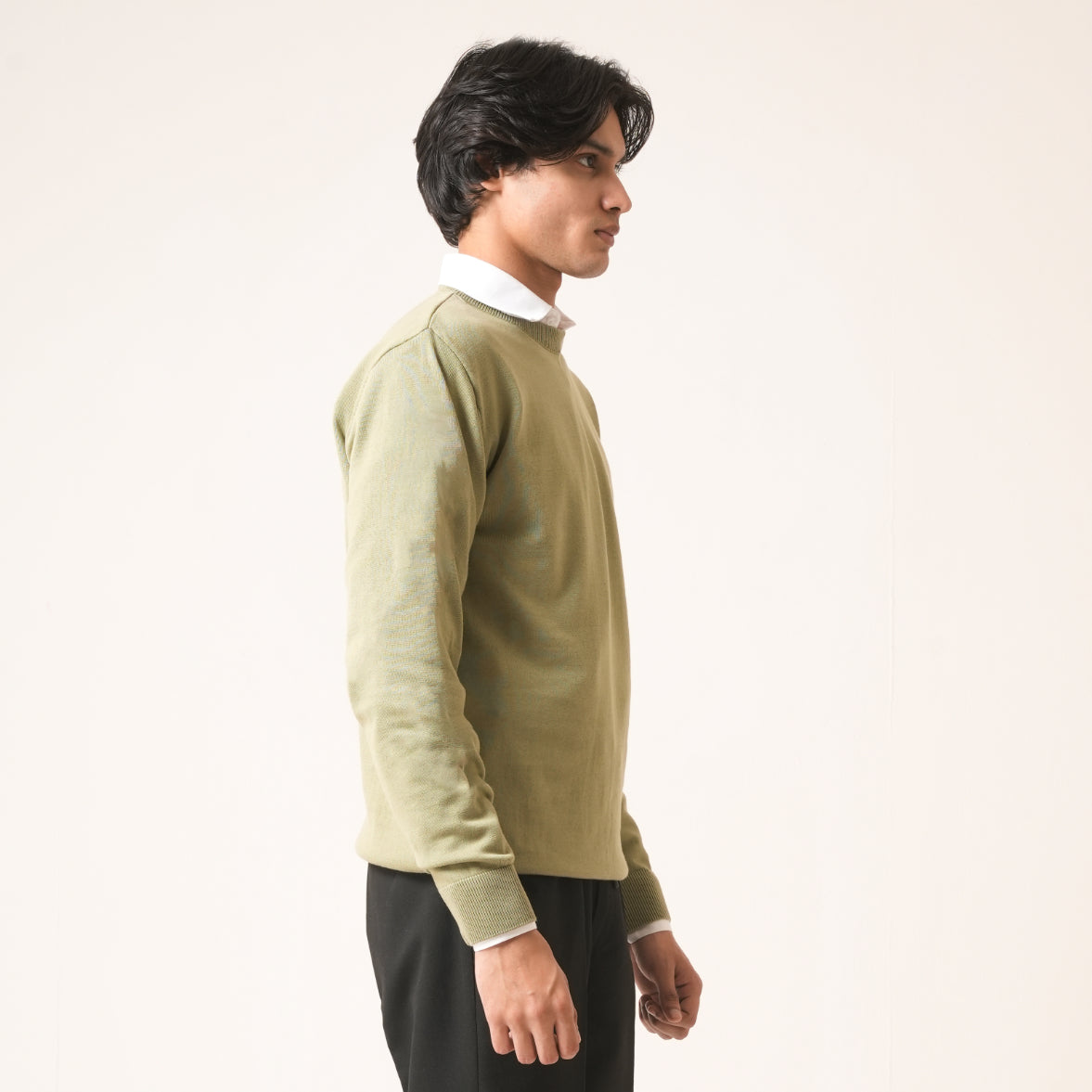 PISTACHIO COTTON PULLOVER