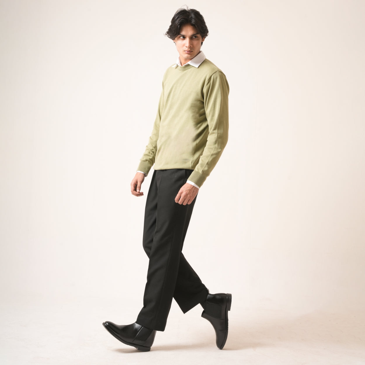 PISTACHIO COTTON PULLOVER