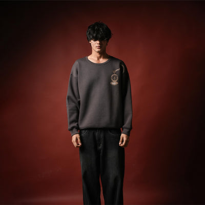 DARK GREY CLOCK SWEATSHIRT