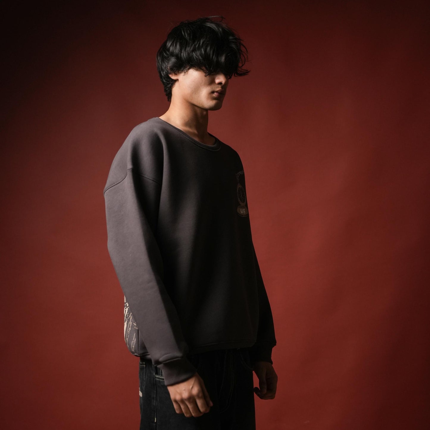 DARK GREY CLOCK SWEATSHIRT